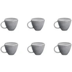 6 Mugs en Grès Stone gris clair - 25 cl