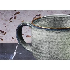 6 Mugs en Grès Zen gris/bleu - 40 cl