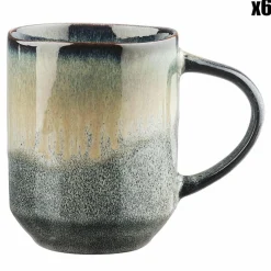 6 Mugs Genesis bleu/gris kaki - 40 cl