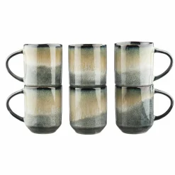 6 Mugs Genesis bleu/gris kaki - 40 cl