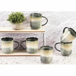 6 Mugs Genesis bleu/gris kaki - 40 cl