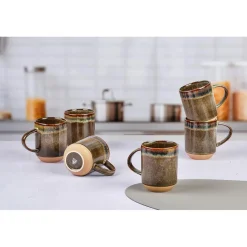 4 Mugs Genesis marron volcanique - 40 cl