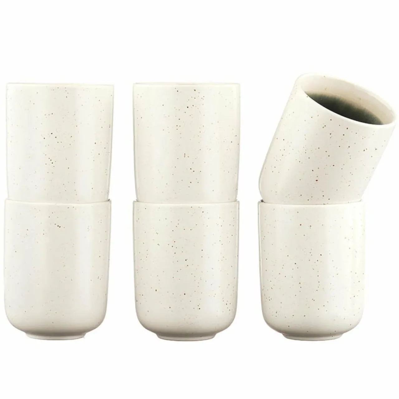 6 Mugs Oxygen gris/vert bouteille/beige - 30 cl