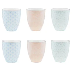 6 Mugs Pattern Pastel rose pastel/bleu pastel/vert pastel - 30 cl