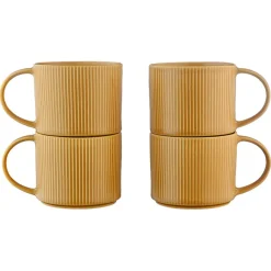 4 Mugs Scandi jaune ocre - 50 cl