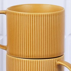 4 Mugs Scandi jaune ocre - 50 cl