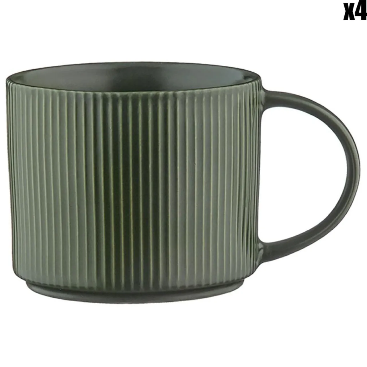 4 Mugs Scandi vert olive - 50 cl