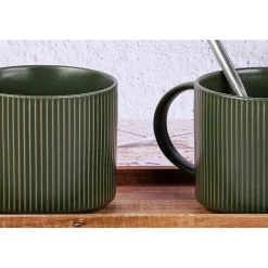 4 Mugs Scandi vert olive - 50 cl