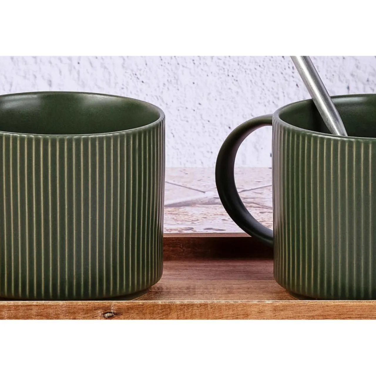 4 Mugs Scandi vert olive - 50 cl
