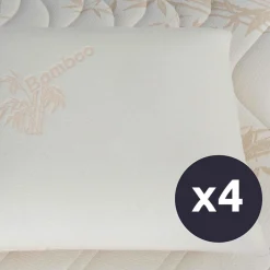 4 Oreillers à Mémoire de forme BIO blancs - 60x60 cm