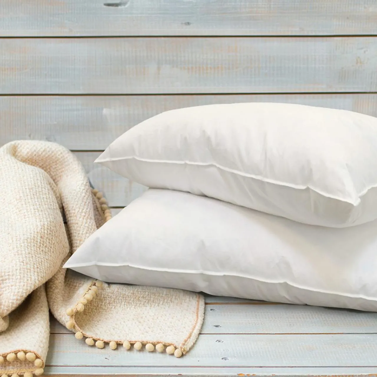 4 Oreillers Alaska à Fibres creuses polyester blancs - 65x65 cm