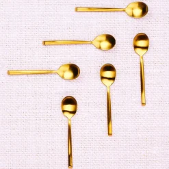 6 Petites cuillères Knut dorées