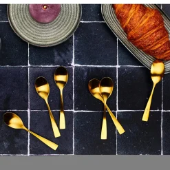 6 Petites cuillères Sven dorées