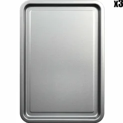 3 Plaques de cuisson grises - 35x15x25 cm