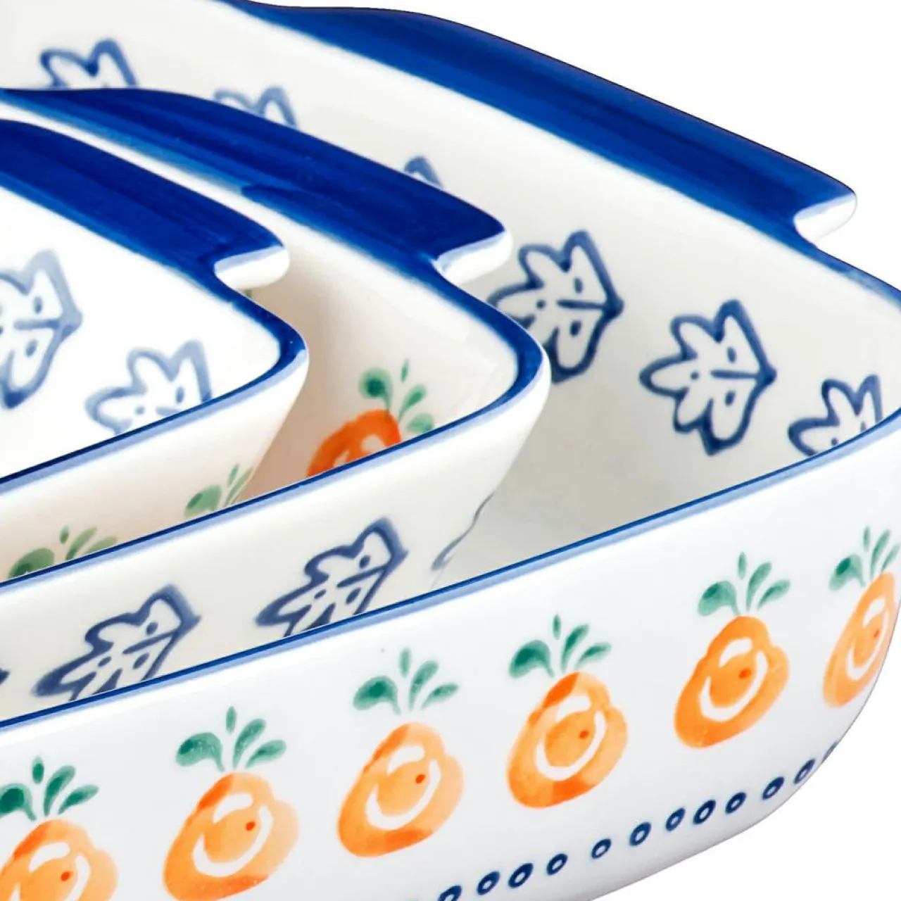 3 Plats à four en Porcelaine Napoli multicolores - 55.3x38.2x20.5 cm