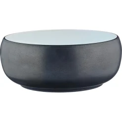 2 Saladiers en Grès Gourmet blanc granité/noir onyx - 40.5x40.5x20.5 cm