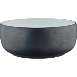 2 Saladiers en Grès Gourmet blanc granité/noir onyx - 40.5x40.5x20.5 cm