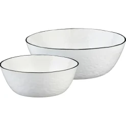 2 Saladiers en Grès Pure blanc neige - 38x16.5x39 cm