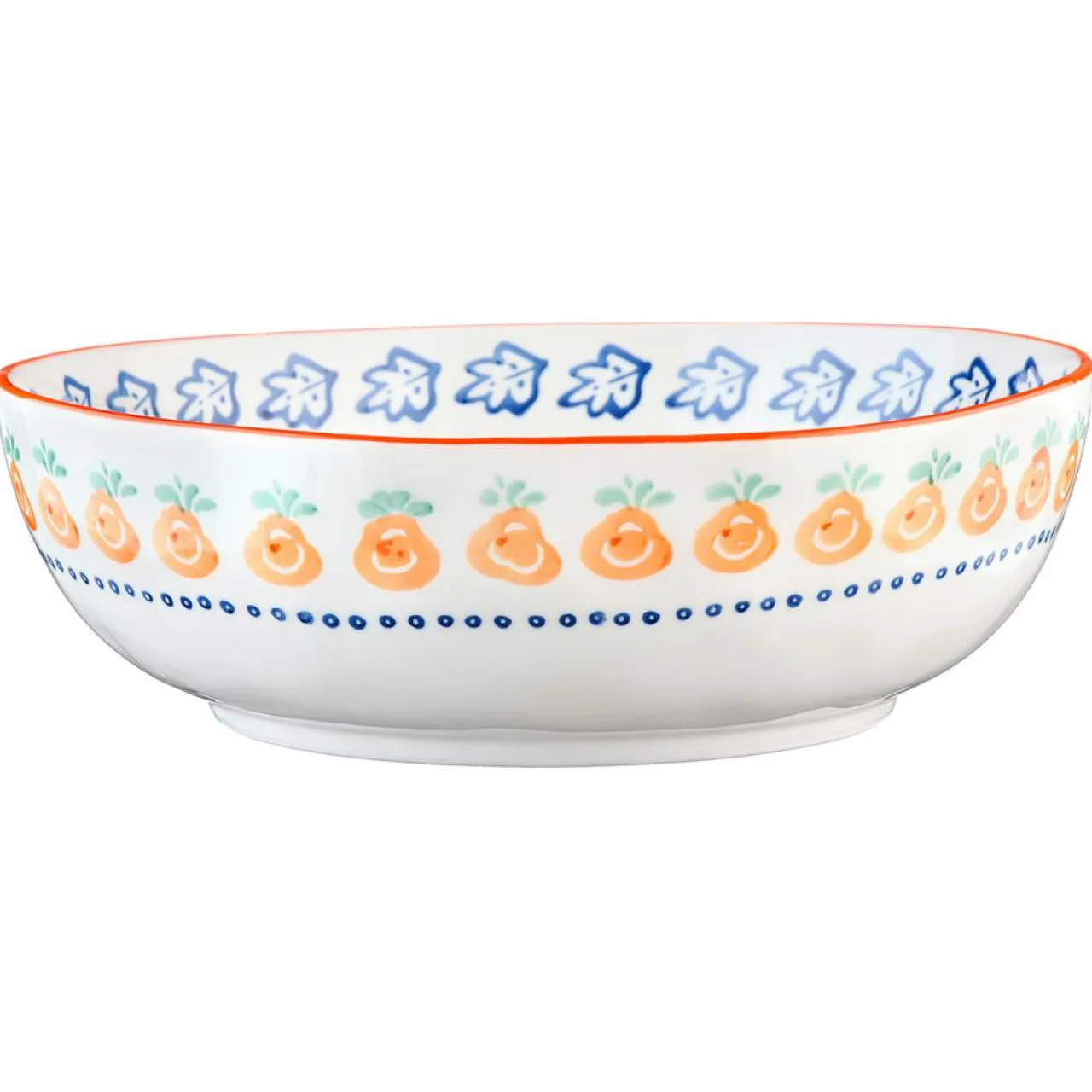 2 Saladiers en Porcelaine Napoli multicolores - 35x17.7x35.3 cm