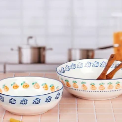 2 Saladiers en Porcelaine Napoli multicolores - 35x17.7x35.3 cm