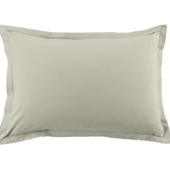 2 Taies d'oreiller en coton unies grège