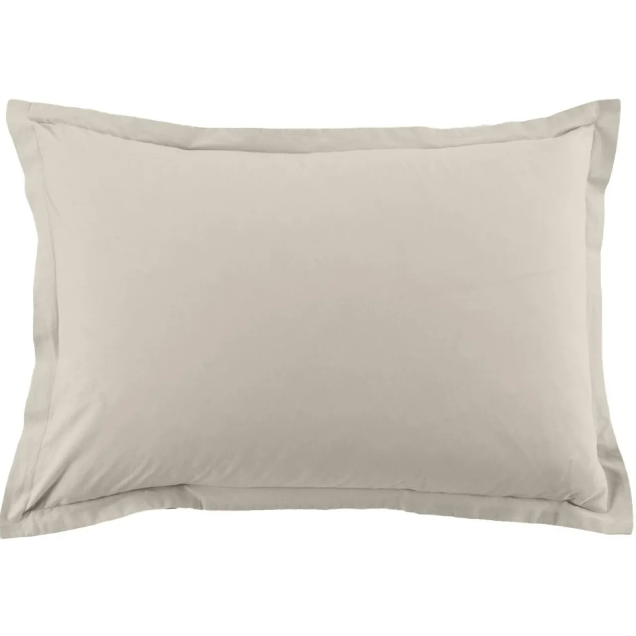 2 Taies d'oreiller en coton unies ivoires