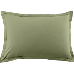 2 Taies d'oreiller en coton unies verveine