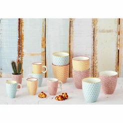 6 Tasses à café Pattern Color jaune/rouge - 9 cl