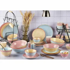 6 Tasses à café Pattern Color jaune/rouge - 9 cl