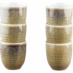 6 Tasses Cosmos beige/blanc nacré - 15 cl