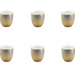 6 Tasses Cosmos beige/blanc nacré - 15 cl