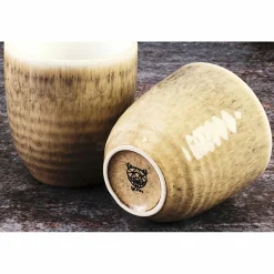 6 Tasses Cosmos beige/blanc nacré - 15 cl