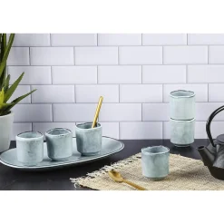6 Tasses en Grès Cloud gris clair - 12 cl