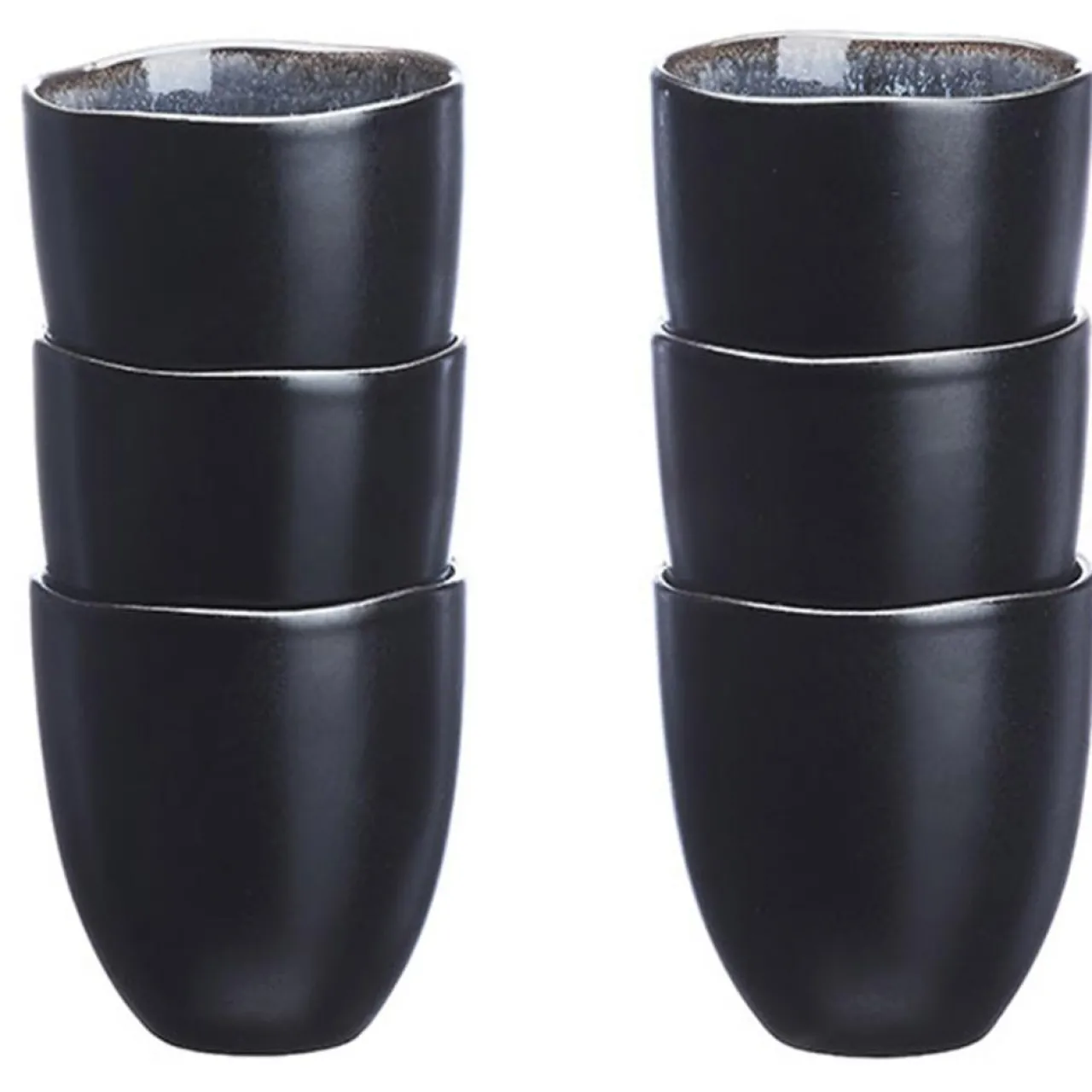 6 Tasses en Grès Iris bleu foncé - 15 cl