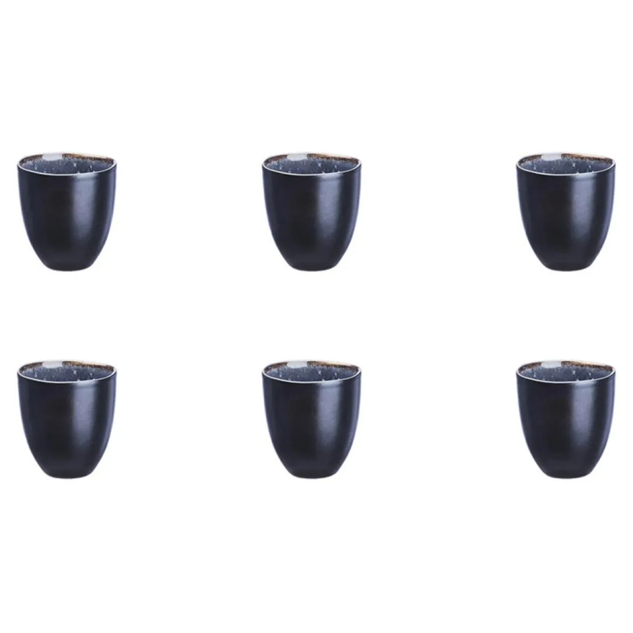 6 Tasses en Grès Iris bleu foncé - 15 cl