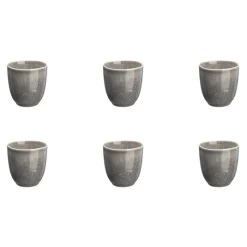 6 Tasses en Grès Stellar gris/anthracite - 15 cl