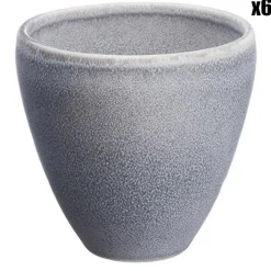 6 Tasses en Grès Stone gris clair - 15 cl