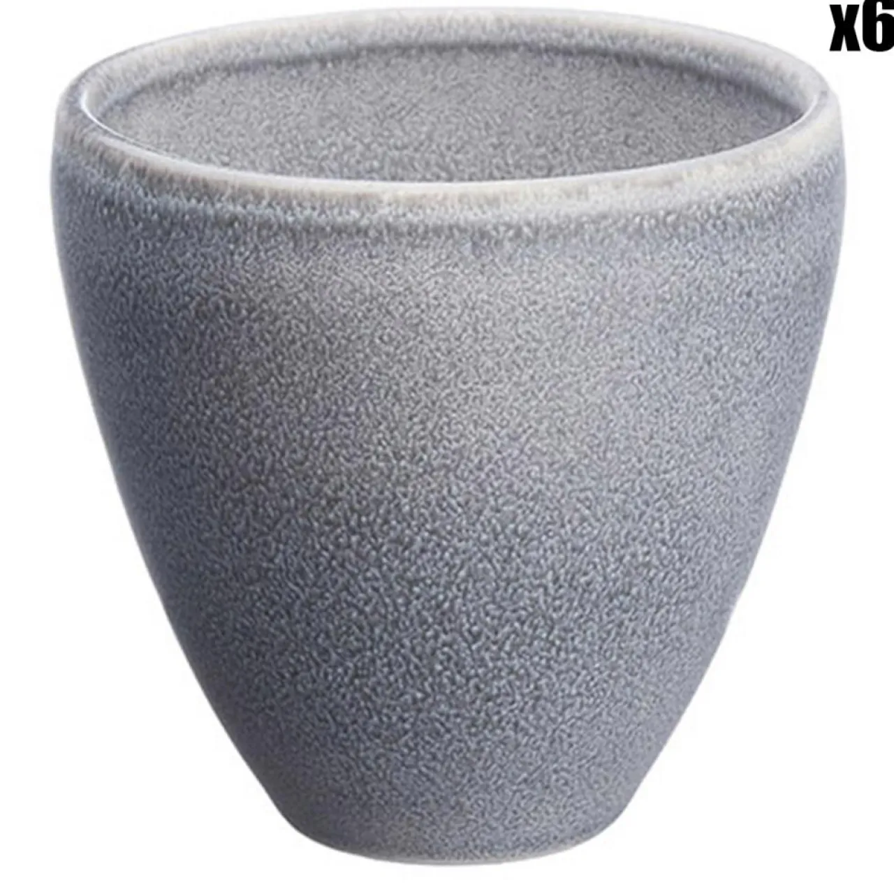 6 Tasses en Grès Stone gris clair - 15 cl