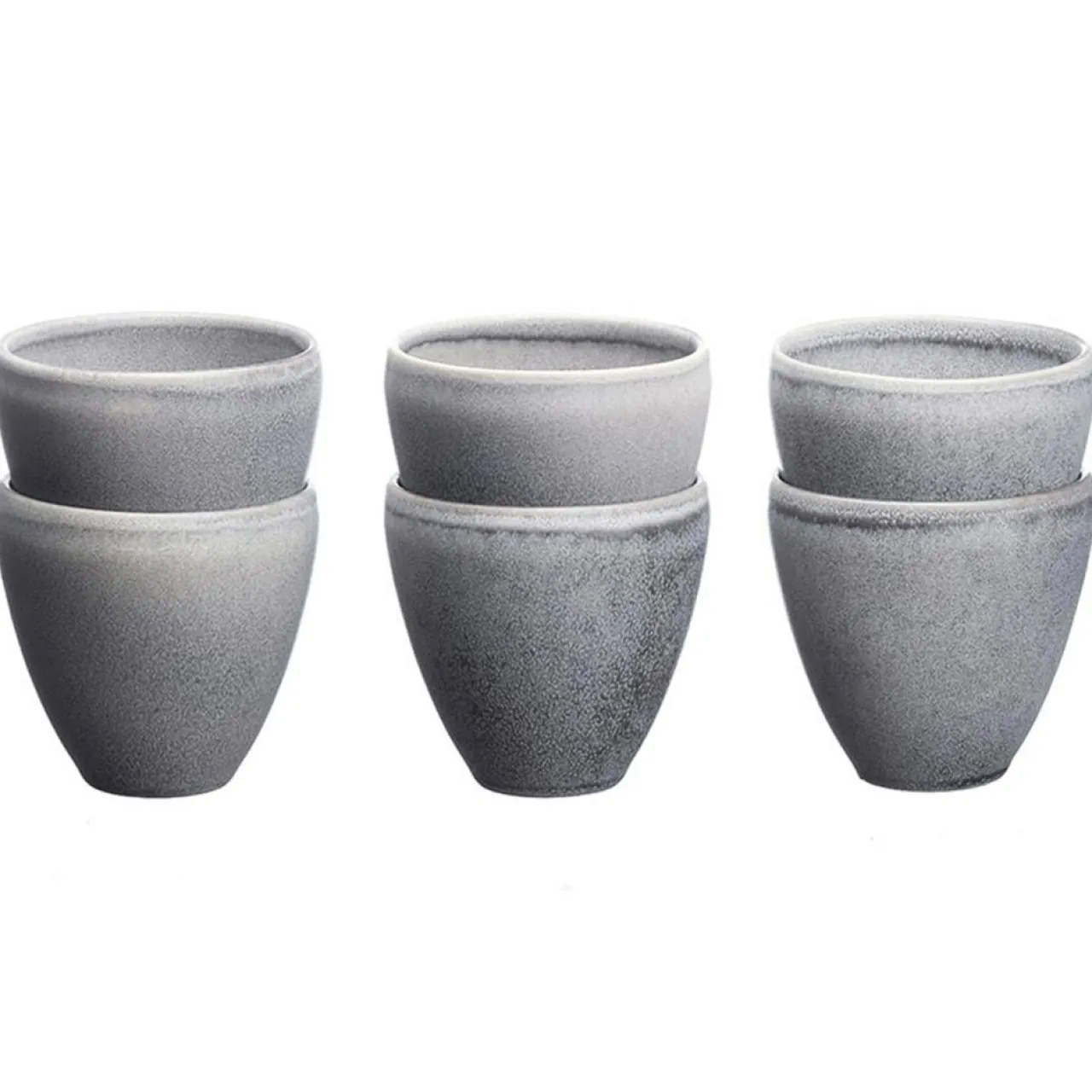 6 Tasses en Grès Stone gris clair - 15 cl