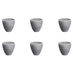 6 Tasses en Grès Stone gris clair - 15 cl
