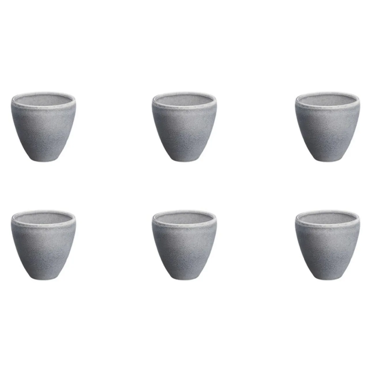 6 Tasses en Grès Stone gris clair - 15 cl