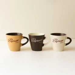 6 Tasses ExpressoItaliano 15Cl En Grès 3Couleurs Assorties