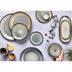 6 Tasses Genesis bleu/gris/kaki - 8 cl