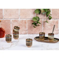 6 Tasses Genesis marron volcanique - 8 cl