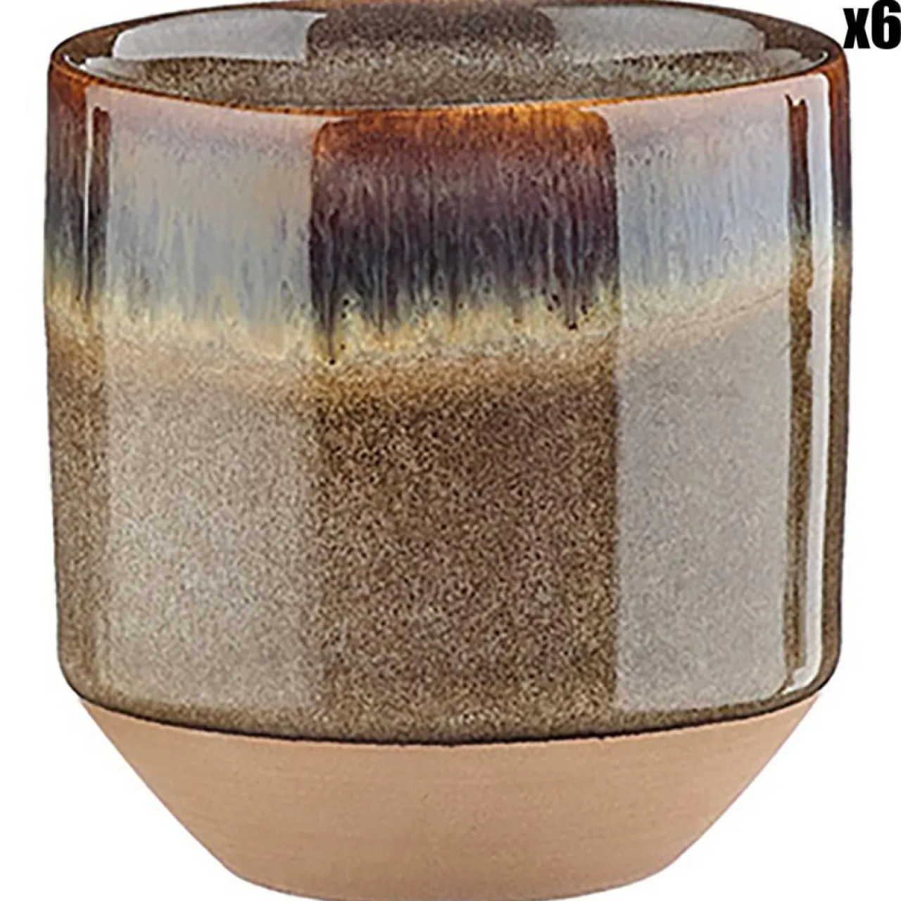 6 Tasses Genesis marron volcanique - 15 cl