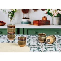 6 Tasses Genesis marron volcanique - 15 cl