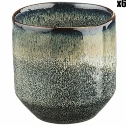 6 Tasses Genesis bleu/gris kaki - 15 cl