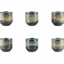 6 Tasses Genesis bleu/gris kaki - 15 cl
