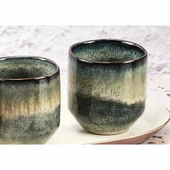 6 Tasses Genesis bleu/gris kaki - 15 cl