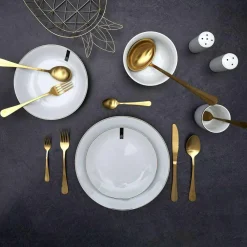 2 Tasses liseré blanc/doré - D.7.4x8.3 cm